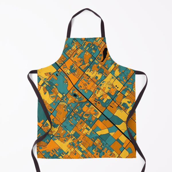 Item preview, Brampton Map Pattern in Orange & Teal designed and sold by PatternMaps.