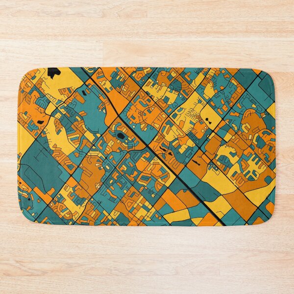 Item preview, Brampton Map Pattern in Orange & Teal designed and sold by PatternMaps.