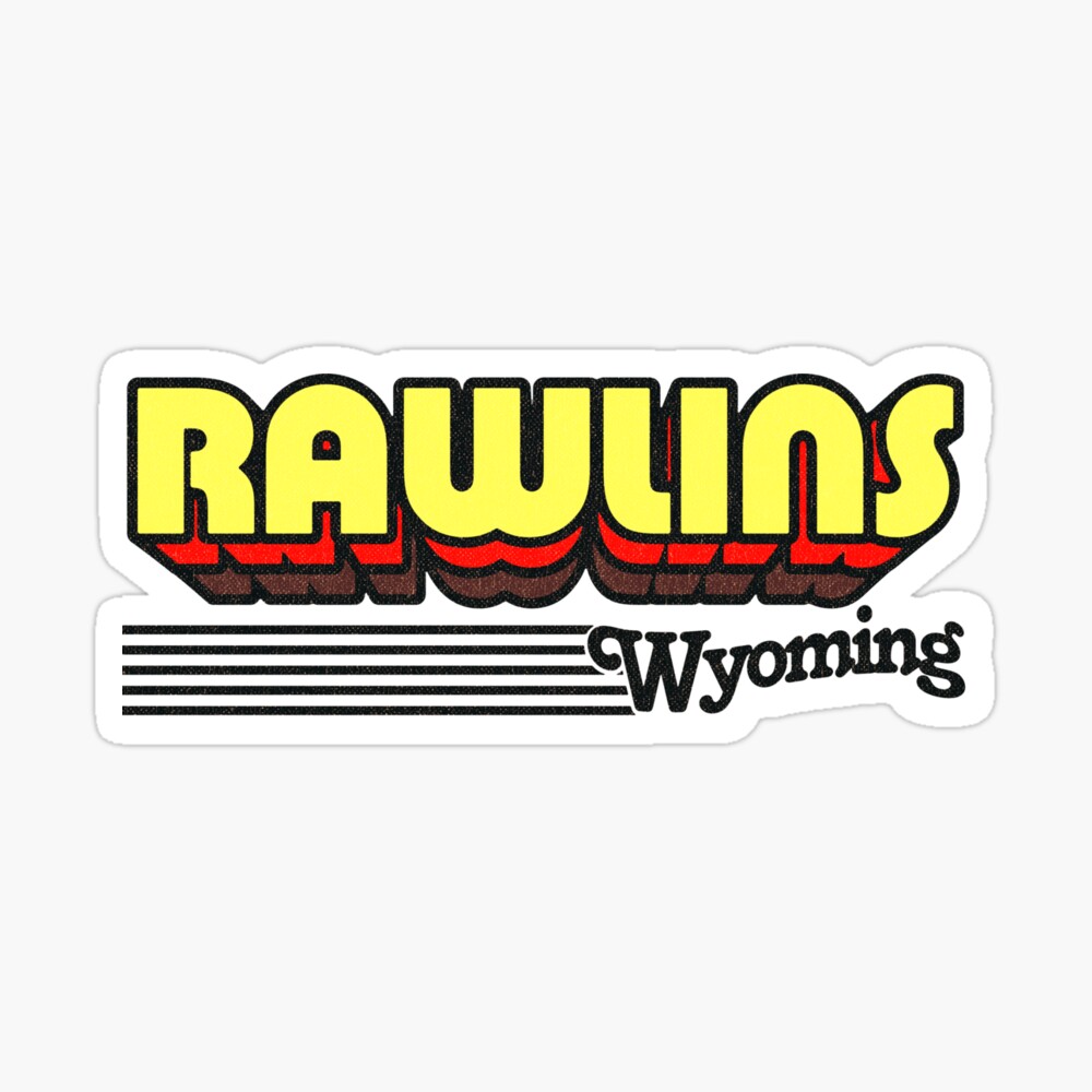 Rawlins, Wyoming | Retro Stripes Sticker