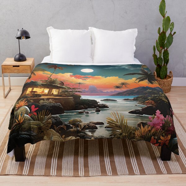 Item preview, Image of a Caribbean landscape in the style of fantastic realism designed and sold by Pflugart.