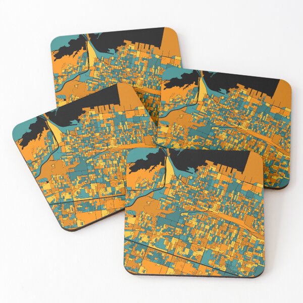 Item preview, Hamilton Map Pattern in Orange & Teal designed and sold by PatternMaps.