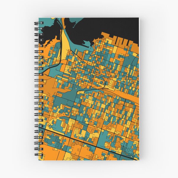 Item preview, Hamilton Map Pattern in Orange & Teal designed and sold by PatternMaps.