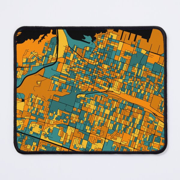 Item preview, Hamilton Map Pattern in Orange & Teal designed and sold by PatternMaps.