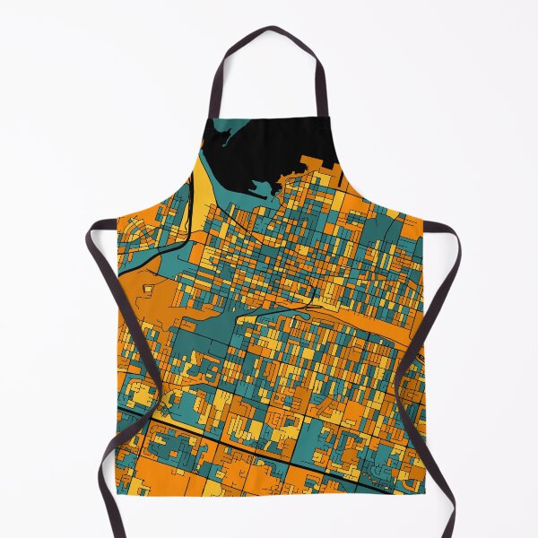 Item preview, Hamilton Map Pattern in Orange & Teal designed and sold by PatternMaps.