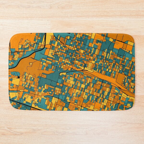 Item preview, Hamilton Map Pattern in Orange & Teal designed and sold by PatternMaps.