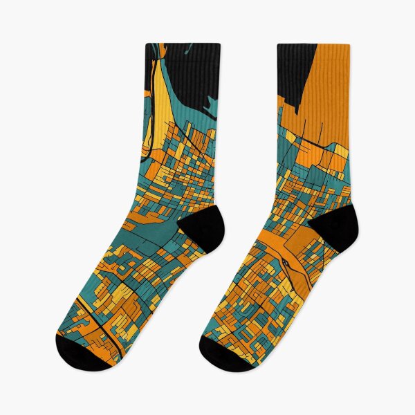 Item preview, Hamilton Map Pattern in Orange & Teal designed and sold by PatternMaps.