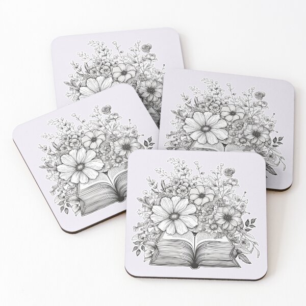 Item preview, Sketch of an open book with flowers - 05 designed and sold by MadamPaperHazel.