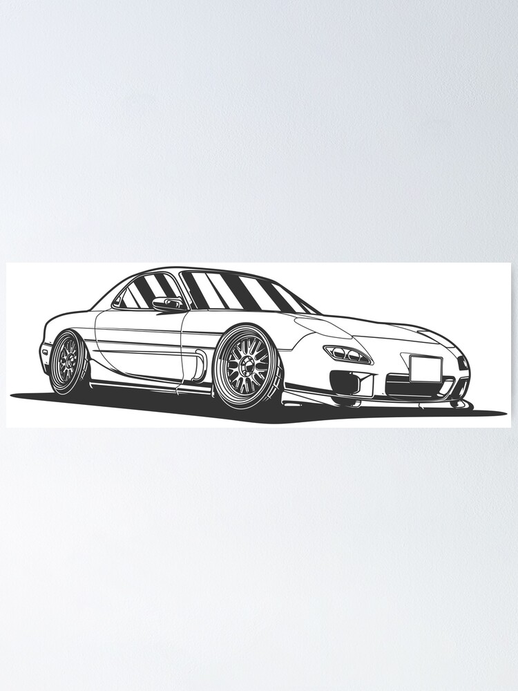 モノクログラフィック MONOCHROME BLACK AND WHITE MAZDA RX-7 FD