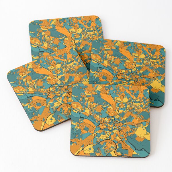 Item preview, Leeds Map Pattern in Orange & Teal designed and sold by PatternMaps.