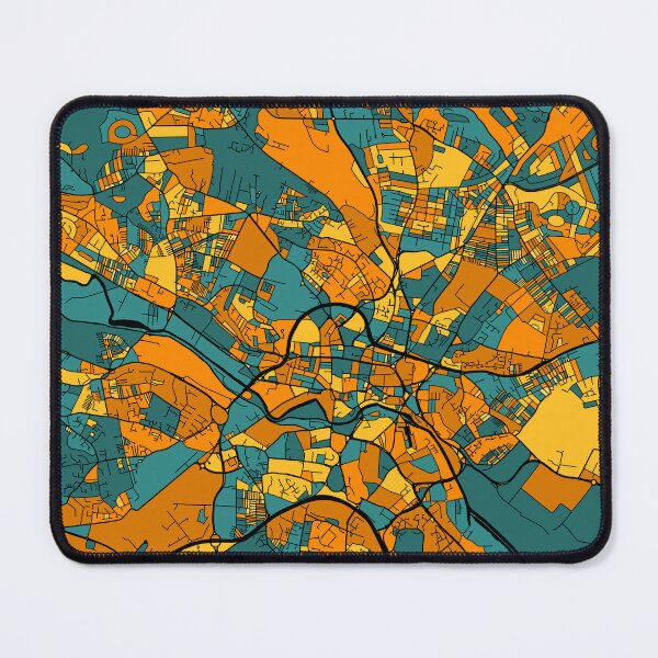 Item preview, Leeds Map Pattern in Orange & Teal designed and sold by PatternMaps.