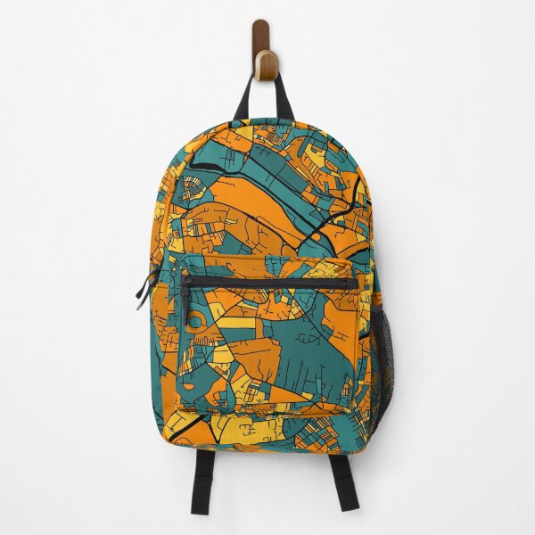 Item preview, Leeds Map Pattern in Orange & Teal designed and sold by PatternMaps.