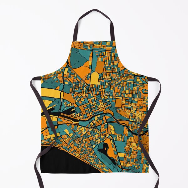 Item preview, Melbourne Map Pattern in Orange & Teal designed and sold by PatternMaps.