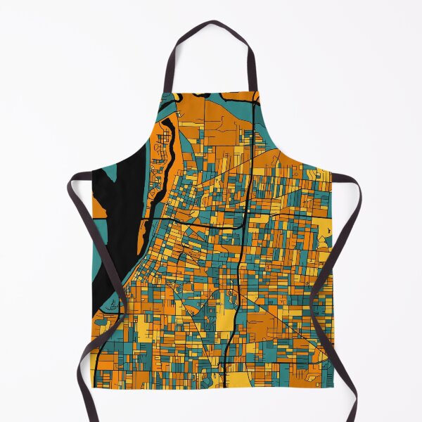 Item preview, Memphis Map Pattern in Orange & Teal designed and sold by PatternMaps.