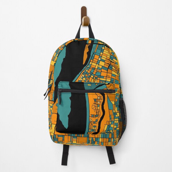 Item preview, Memphis Map Pattern in Orange & Teal designed and sold by PatternMaps.