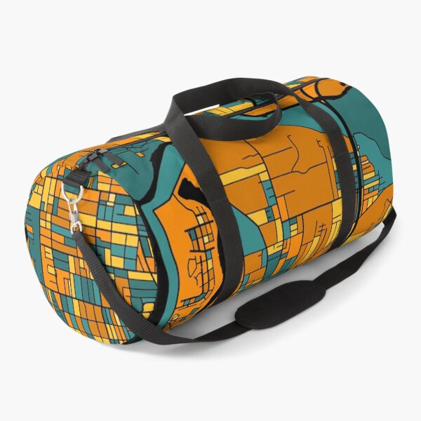 Item preview, Memphis Map Pattern in Orange & Teal designed and sold by PatternMaps.