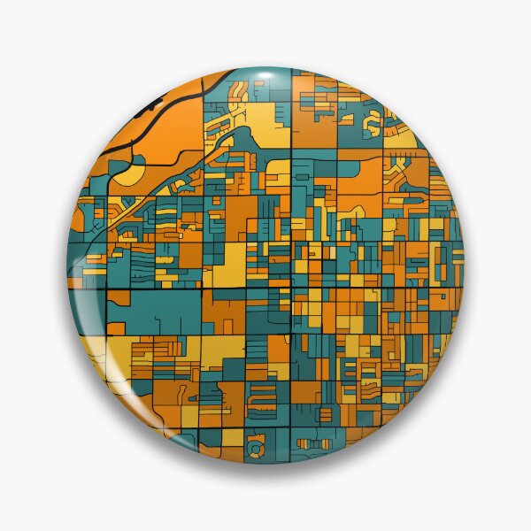 Item preview, Mesa Map Pattern in Orange & Teal designed and sold by PatternMaps.