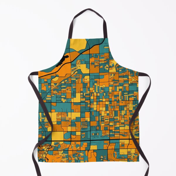 Artikelvorschau, Mesa-Kartenmuster in Orange und Blaugrün entworfen und verkauft von PatternMaps.