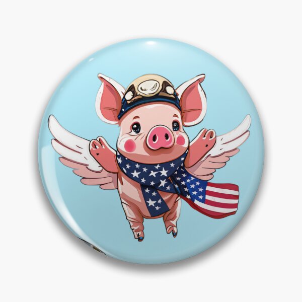 Item preview, 5 flying cute aviator pigs, when pigs fly designed and sold by Sunmoonlove.