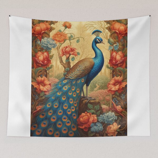Item preview, Peacock Exhibition William Morris Poster designed and sold by tierinadean.