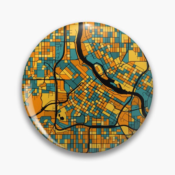 Item preview, Minneapolis Map Pattern in Orange & Teal designed and sold by PatternMaps.