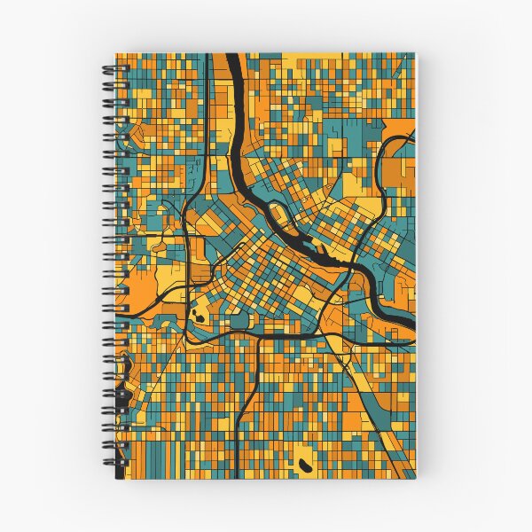 Item preview, Minneapolis Map Pattern in Orange & Teal designed and sold by PatternMaps.