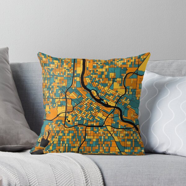 Item preview, Minneapolis Map Pattern in Orange & Teal designed and sold by PatternMaps.
