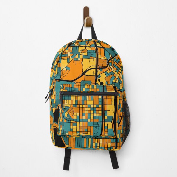 Item preview, Minneapolis Map Pattern in Orange & Teal designed and sold by PatternMaps.