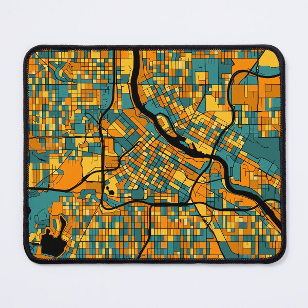 Item preview, Minneapolis Map Pattern in Orange & Teal designed and sold by PatternMaps.