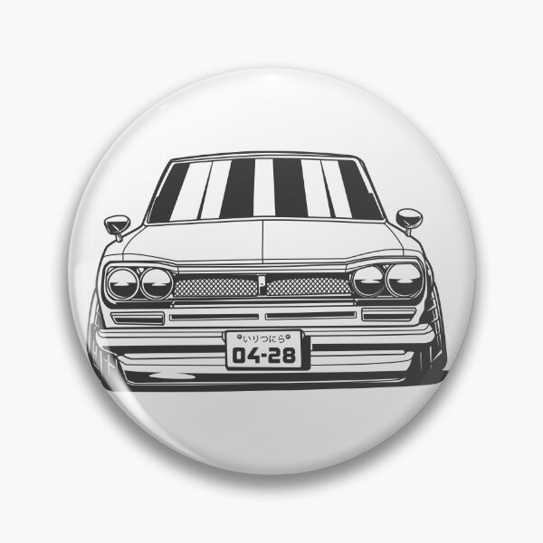 Item preview, MONOCHROME BLACK AND WHITE NISSAN SKYLINE HAKOSUKA designed and sold by TrilogyMerch.