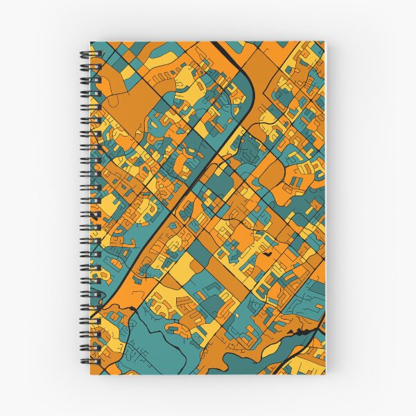 Item preview, Mississauga Map Pattern in Orange & Teal designed and sold by PatternMaps.