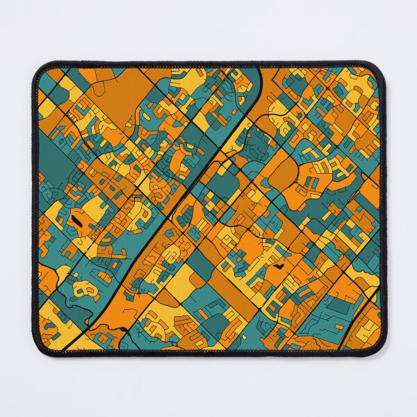 Item preview, Mississauga Map Pattern in Orange & Teal designed and sold by PatternMaps.