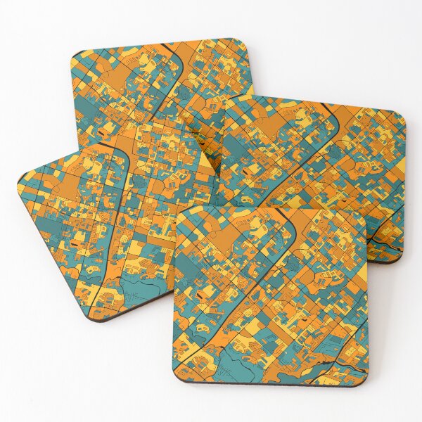 Item preview, Mississauga Map Pattern in Orange & Teal designed and sold by PatternMaps.