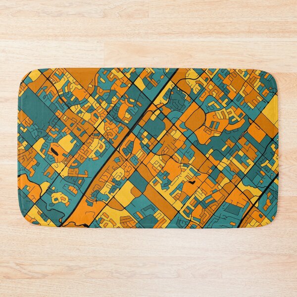 Item preview, Mississauga Map Pattern in Orange & Teal designed and sold by PatternMaps.