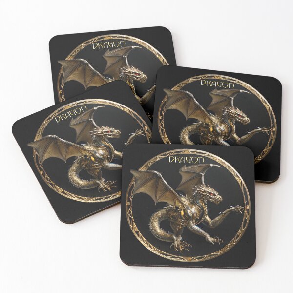 Item preview, Dragon magic in gold: elegant outerwear with legendary designs designed and sold by ArtCreator2023.