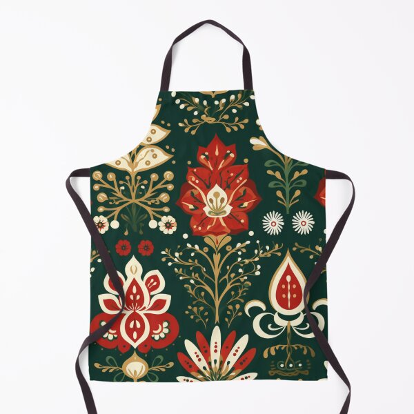 Item preview, Colorful fantasy pattern red green white gold black ornament flowers designed and sold by G-M-Designs.