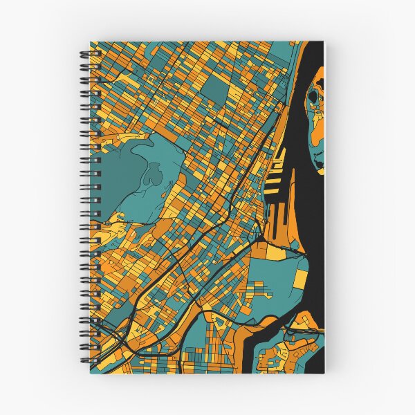 Item preview, Patrón de mapa de Montreal en naranja y verde azulado designed and sold by PatternMaps.
