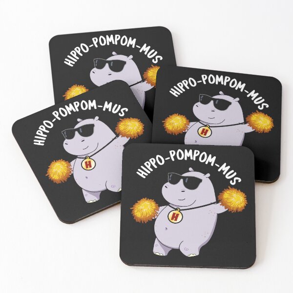 Artikelvorschau, Hippo-pompom-mus Lustige Hippo-Wortspiele (Dark BG) entworfen und verkauft von punnybone.