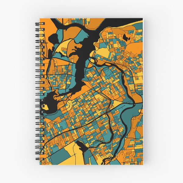 Item preview, Ottawa Map Pattern in Orange & Teal designed and sold by PatternMaps.