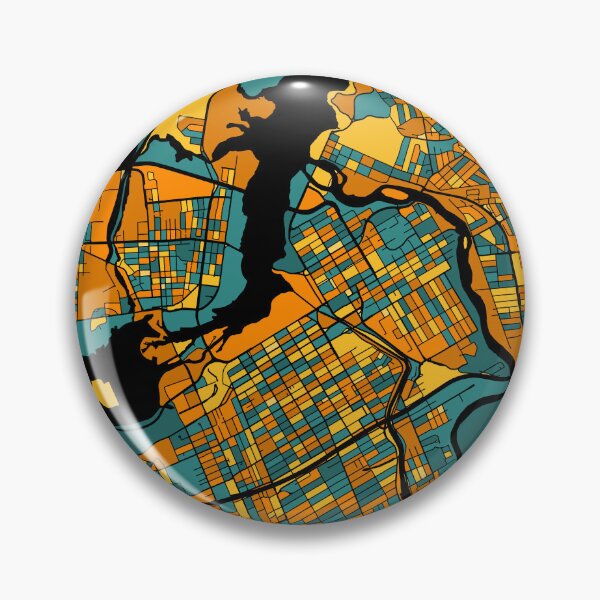 Item preview, Ottawa Map Pattern in Orange & Teal designed and sold by PatternMaps.