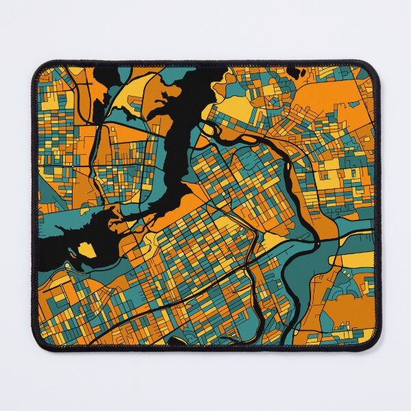 Item preview, Ottawa Map Pattern in Orange & Teal designed and sold by PatternMaps.