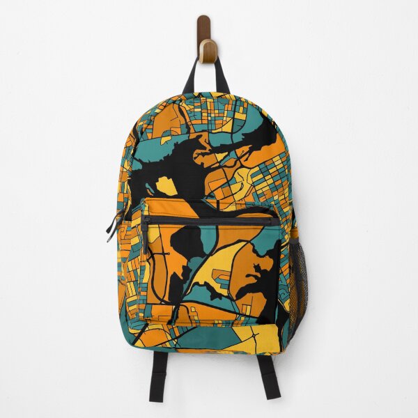 Item preview, Ottawa Map Pattern in Orange & Teal designed and sold by PatternMaps.