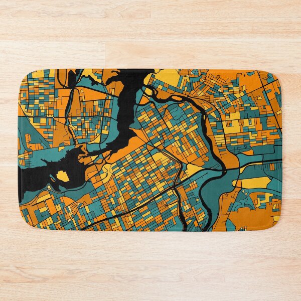 Item preview, Ottawa Map Pattern in Orange & Teal designed and sold by PatternMaps.