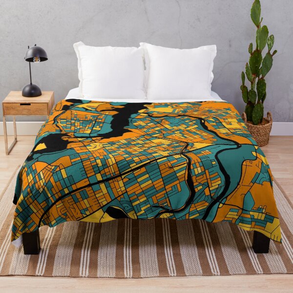 Item preview, Ottawa Map Pattern in Orange & Teal designed and sold by PatternMaps.