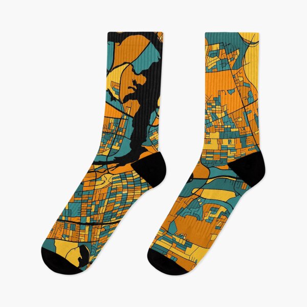 Item preview, Ottawa Map Pattern in Orange & Teal designed and sold by PatternMaps.