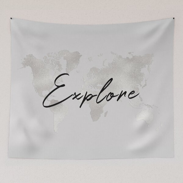 Item preview, Silver Explore World Map  designed and sold by lolomastudio.