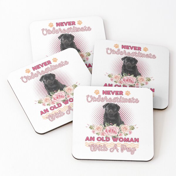 Item preview, Never undrestimate an old woman with a Pug funny dogs  designed and sold by EagmianPheolea.