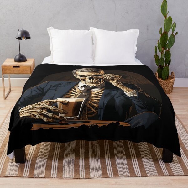 Item preview, Skeleton holding coffee cup - Skeleton Coffee Drinker designed and sold by JansenGS.
