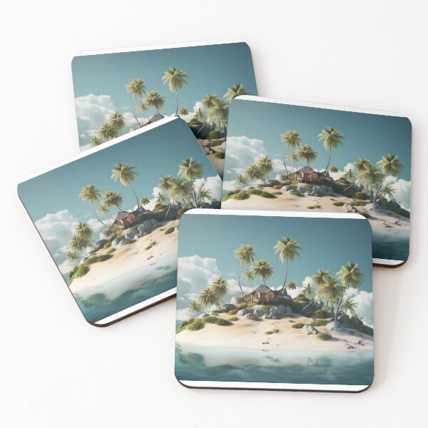 Item preview, Image of a small tropical island in the style of fantastic realism designed and sold by Pflugart.