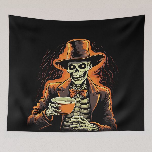 Item preview, Skeleton holding coffee cup -  Skeleton Coffee Drinker designed and sold by JansenGS.