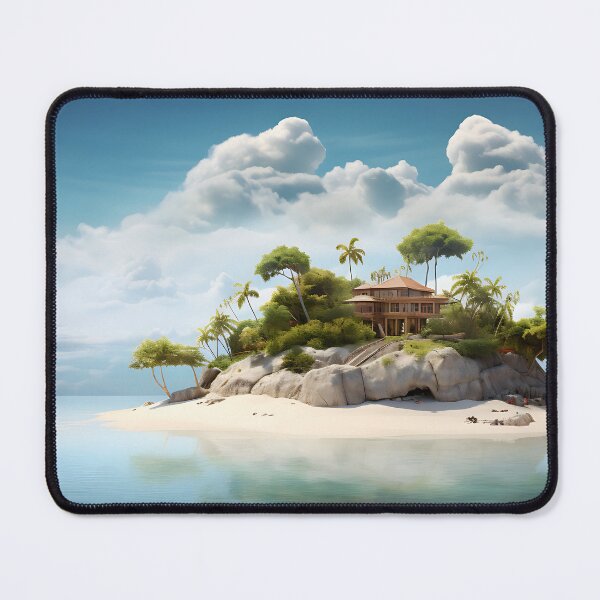 Item preview, Image of a small tropical island in the style of fantastic realism designed and sold by Pflugart.